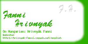 fanni hrivnyak business card