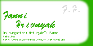 fanni hrivnyak business card